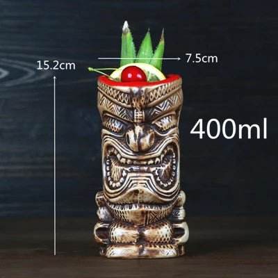Ceramic 450mL Tiki Bar Beer Mug - Mad Fly Essentials