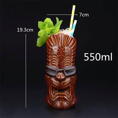 Ceramic 450mL Tiki Bar Beer Mug - Mad Fly Essentials