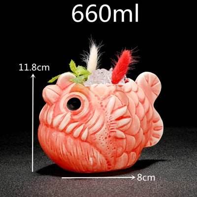 Ceramic 450mL Tiki Bar Beer Mug - Mad Fly Essentials