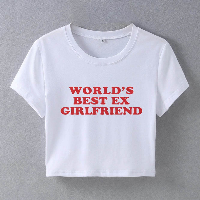 Chaunuer Women Fashion Worlds Best Ex Girlfriend Crop Top - Crop Top - Chaunuer - Mad Fly Essentials