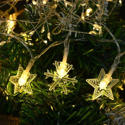 Christmas Decor 2pack 6M Snowflake LED Fairy Lights - Christmas Decor - RXSFY - Mad Fly Essentials