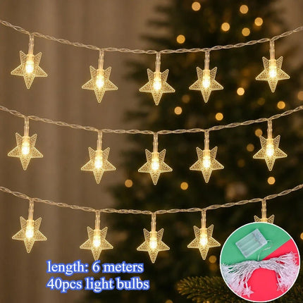 Christmas Decor 2pack 6M Snowflake LED Fairy Lights - Christmas Decor - RXSFY - Mad Fly Essentials