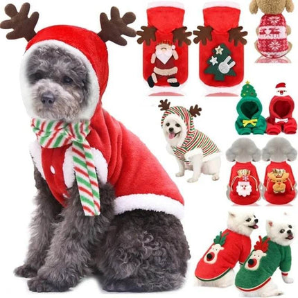 Christmas Dog Clothes Santa Pet Hoodies - Pet Hoodies - PetBoss - Mad Fly Essentials