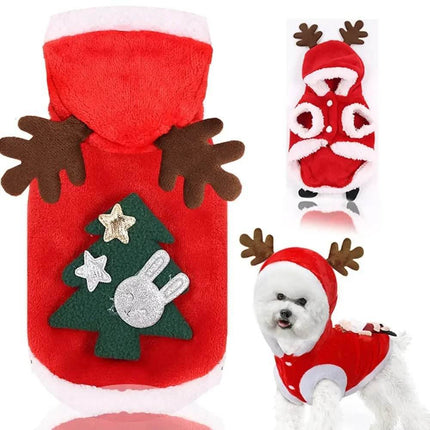 Christmas Dog Clothes Santa Pet Hoodies - Pet Hoodies - PetBoss - Mad Fly Essentials