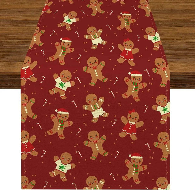 Christmas Holiday Linen Gnome Table Runner - Table Runner - Party Essentials - Mad Fly Essentials