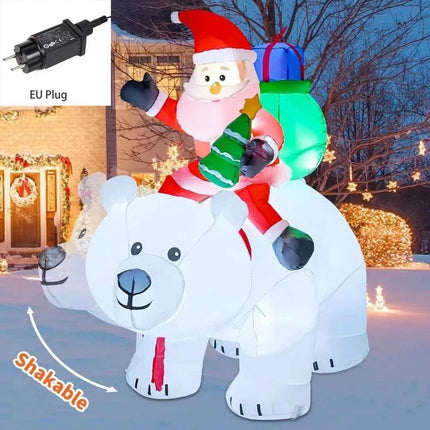 Inflatable LED Santa Bear Garden Outdoor Christmas Decor - Christmas Decor - Warm like home - Mad Fly Essentials