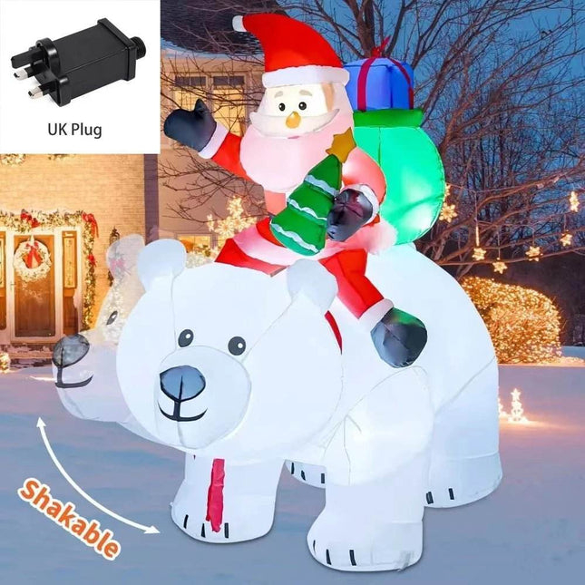 Christmas Decor LED Santa Bear Garden Outdoor Inflatable Christmas Decor Warm like home Mad Fly Essentials