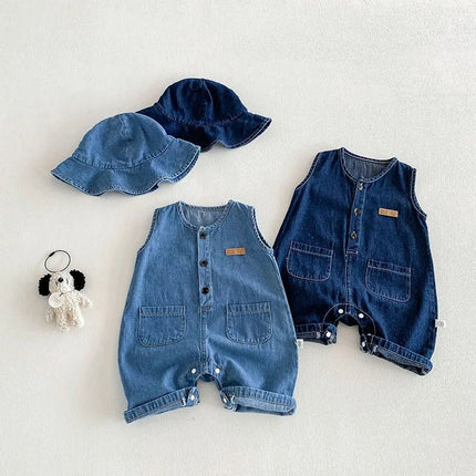 Clothing Set Baby Boy Denim 3 - 24M Toddler Overalls + Hat - Clothing Set - AiLe Rabbit - Mad Fly Essentials