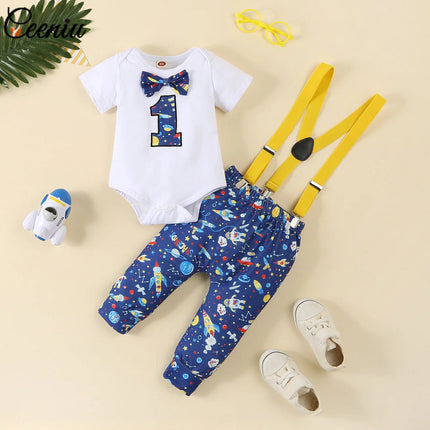 Clothing Set Baby Boy First Birthday Rompers Overalls - Clothing Set - Prowow - Mad Fly Essentials