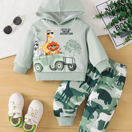 Clothing Set Baby Boy Long Leopard Top Pants 2pc Set - Clothing Set - LZH - Mad Fly Essentials