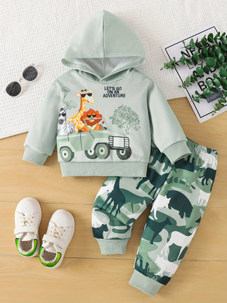 Clothing Set Baby Boy Long Leopard Top Pants 2pc Set - Clothing Set - LZH - Mad Fly Essentials