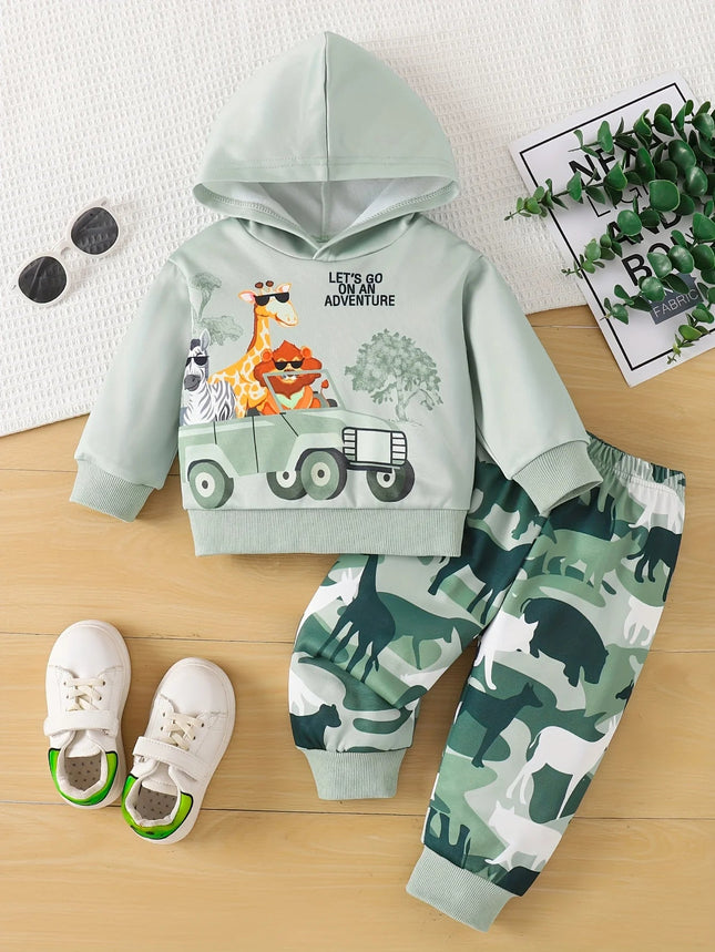 Clothing Set Baby Boy Long Leopard Top Pants 2pc Set - Clothing Set - LZH - Mad Fly Essentials