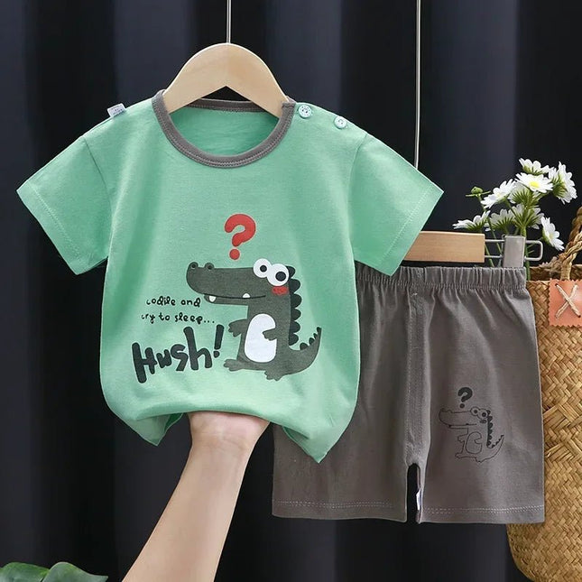 Clothing Set Baby Boys Cartoon Crocodile Top Shorts - Clothing Set - AOSTA BETTY - Mad Fly Essentials
