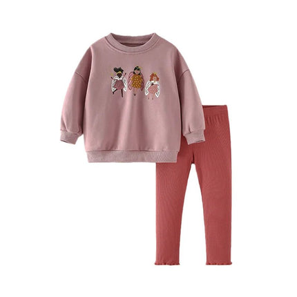 Clothing Set Baby Girl 2-7T Floral Shirt Leggings Set - Clothing Set - Mioglrie - Mad Fly Essentials