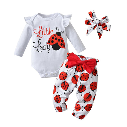 Clothing Set Baby Girl Ladybug Headband Outfits - Clothing Set - Bumeex - Mad Fly Essentials