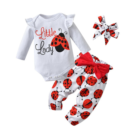 Clothing Set Baby Girl Ladybug Headband Outfits - Clothing Set - Bumeex - Mad Fly Essentials