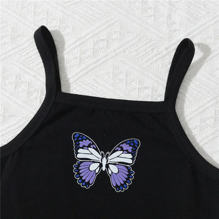 Clothing Set Girl Butterfly Black Vest Dress - Clothing Set - Lolocee - Mad Fly Essentials