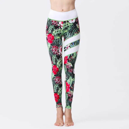 Cloud Hide Women High Waist Yoga Floral Fitness Leggings - Fitness Leggings - Cloud Hide - Mad Fly Essentials
