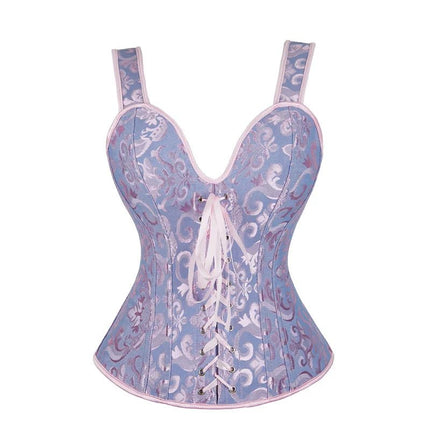 Corset Women Strap Polka Jacquard Gothic Bustier - Corset - ELSVIOS - Mad Fly Essentials