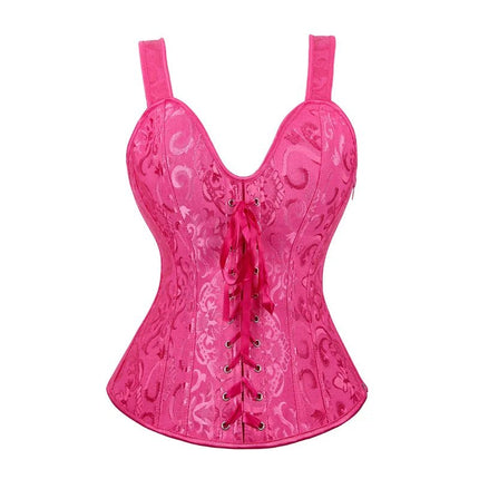 Corset Women Strap Polka Jacquard Gothic Bustier - Corset - ELSVIOS - Mad Fly Essentials