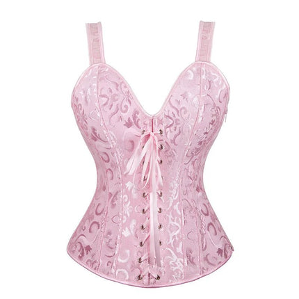 Corset Women Strap Polka Jacquard Gothic Bustier - Corset - ELSVIOS - Mad Fly Essentials