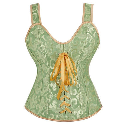 Corset Women Strap Polka Jacquard Gothic Bustier - Corset - ELSVIOS - Mad Fly Essentials