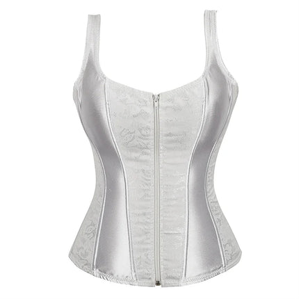 Corset Women Strap Polka Jacquard Gothic Bustier - Corset - ELSVIOS - Mad Fly Essentials
