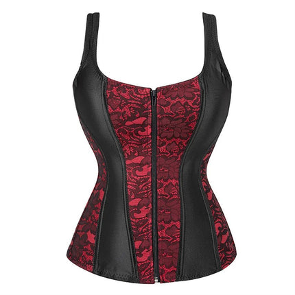 Corset Women Strap Polka Jacquard Gothic Bustier - Corset - ELSVIOS - Mad Fly Essentials