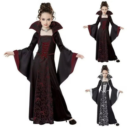 Costume Dress Girl Halloween Black Vampire Witch Cosplay Costume Set - Costume Dress - Madeline - Mad Fly Essentials