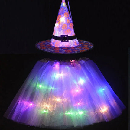 Costume Dress Kids Baby Girl Halloween LED Witch Hat Spider Dress - Costume Dress - Fashicon - Mad Fly Essentials