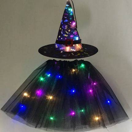 Costume Dress Kids Baby Girl Halloween LED Witch Hat Spider Dress - Costume Dress - Fashicon - Mad Fly Essentials