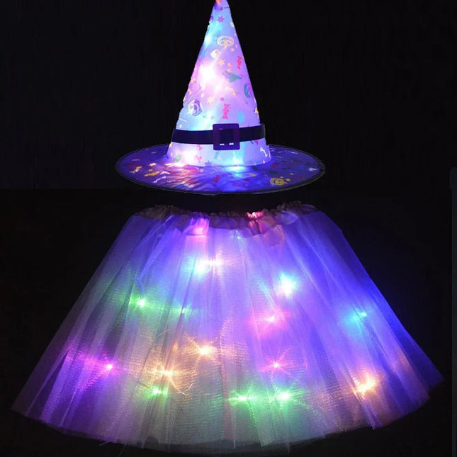 Costume Dress Kids Baby Girl Halloween LED Witch Hat Spider Dress - Costume Dress - Fashicon - Mad Fly Essentials