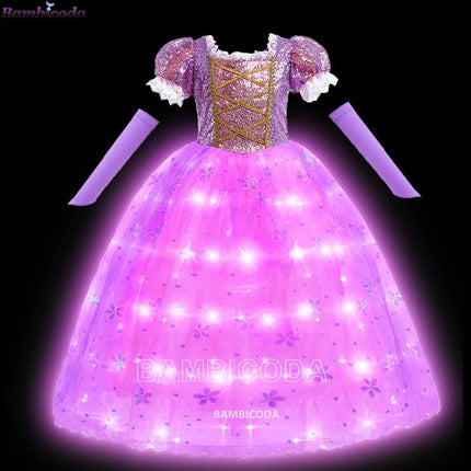 Costume Dress LED Girl Birthday Party Pink Dress - Costume Dress - ollobebe - Mad Fly Essentials