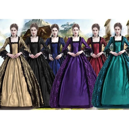 Costume Dress Women Medieval Halloween Retro Lace Court Dress - Costume Dress - Medieval Dress - Mad Fly Essentials