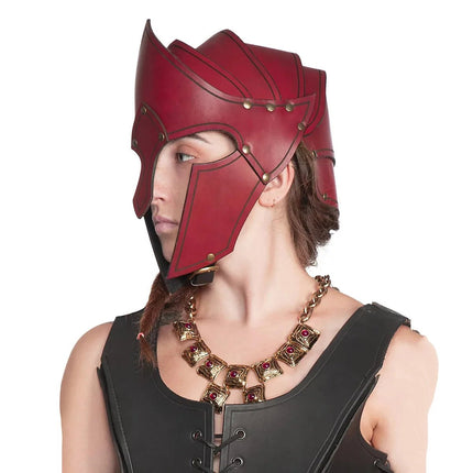 Costume Mask Men Nordic Viking Medieval Leather Warrior Helmet - Costume Mask - Cavalaria Costumes - Mad Fly Essentials