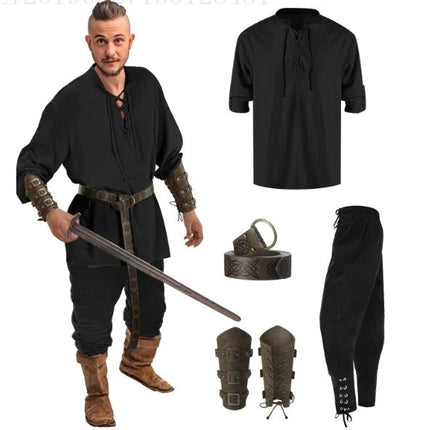 Costume Men Medieval Viking Top Pants Pirate Outfit - Costume - Costumes Plus - Mad Fly Essentials