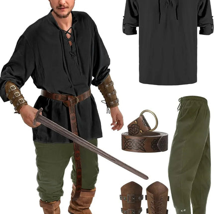 Costume Men Medieval Viking Top Pants Pirate Outfit - Costume - Costumes Plus - Mad Fly Essentials