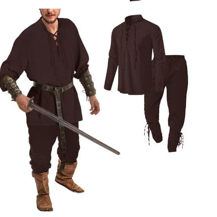Costume Men Medieval Viking Top Pants Pirate Outfit - Costume - Costumes Plus - Mad Fly Essentials