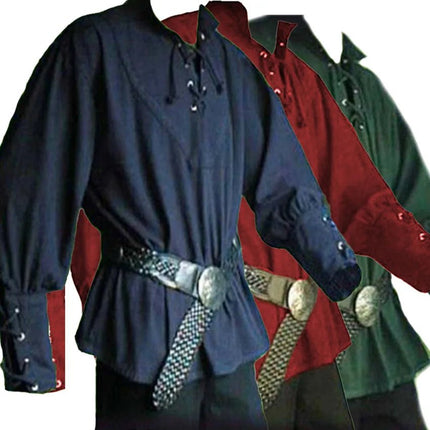 Costume Men Nordic Medieval Pirate Tunic Shirt - Costume - Retro Dress - Mad Fly Essentials