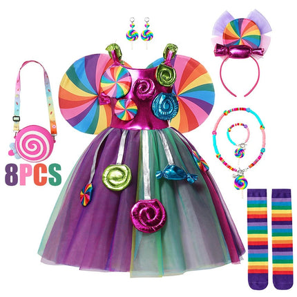 Costume Set Kids Girl Lollipop Carnival Birthday Party Dress - Costume Set - MUABABY - Mad Fly Essentials