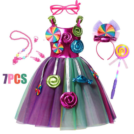 Costume Set Kids Girl Lollipop Carnival Birthday Party Dress - Costume Set - MUABABY - Mad Fly Essentials