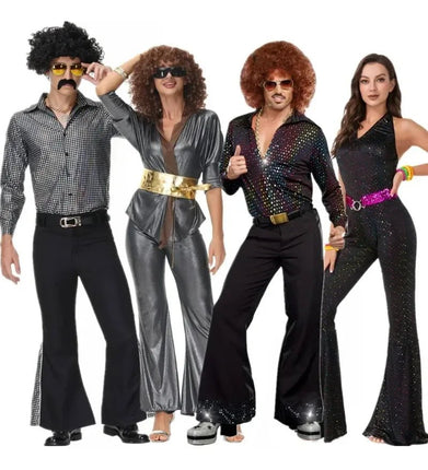 Costume Set Men 70s Retro Couple Cosplay Costume - Costume Set - Costumes Plus - Mad Fly Essentials