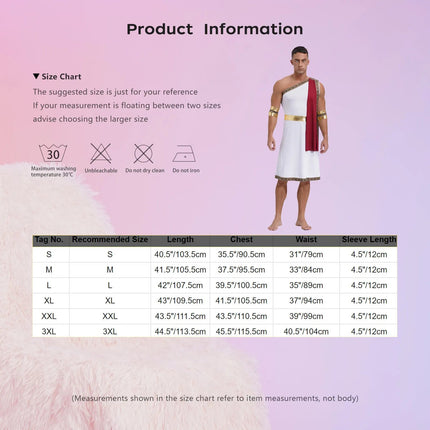 Costume Set Men One Strap Toga Greek Costume - Costume Set - LSTRY - Mad Fly Essentials
