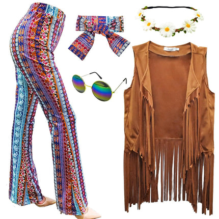 Costume Set Retro 70s Boho Pants Women Costume - Costume Set - Costumes Plus - Mad Fly Essentials