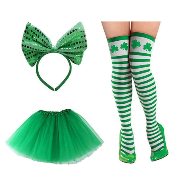 Costume Set St Patrick's Day Women Shamrock Tutu Set - Costume Set - Cosplay Costumes - Mad Fly Essentials