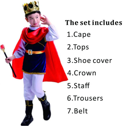 Costume Wear Boy King Carnival Medieval 7pc Outfit - Costume Wear - kids Tales - Mad Fly Essentials