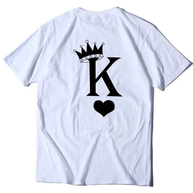 Couple Matching KQ Heart Crown Graphic Shirt - Shirt - BKLD - Mad Fly Essentials