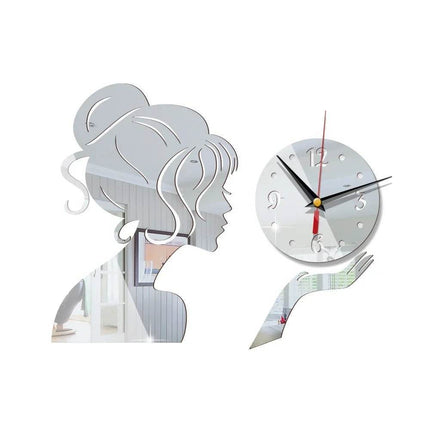 Creative Fairy Girl Mirror Wall Clock - Wall Clock - joid'art - Mad Fly Essentials