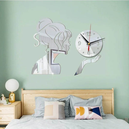 Creative Fairy Girl Mirror Wall Clock - Wall Clock - joid'art - Mad Fly Essentials