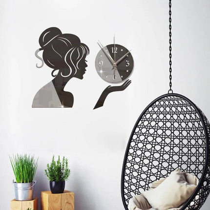 Creative Fairy Girl Mirror Wall Clock - Wall Clock - joid'art - Mad Fly Essentials